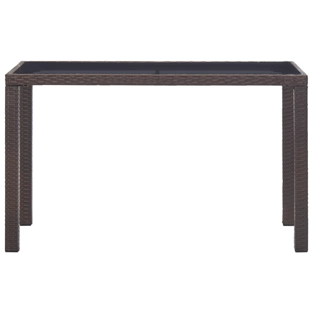 Tavolo da Giardino Marrone 123x60x74 cm in Polyrattan 46447