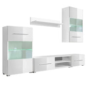 Mobile TV/credenza da parete 5 pezzi con illuminazione a LED bianco 2502200