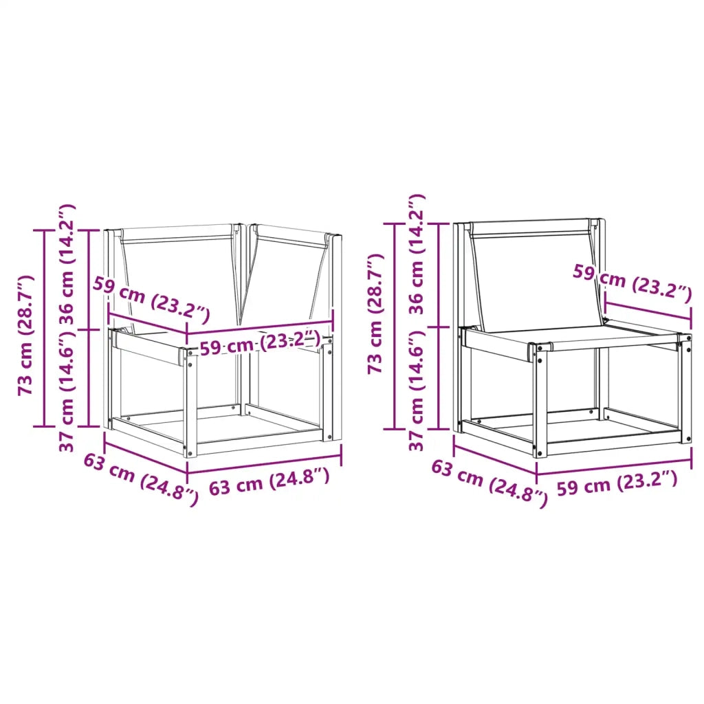 Set di divani da esterno 7 pz Naturale e Nero 3382012