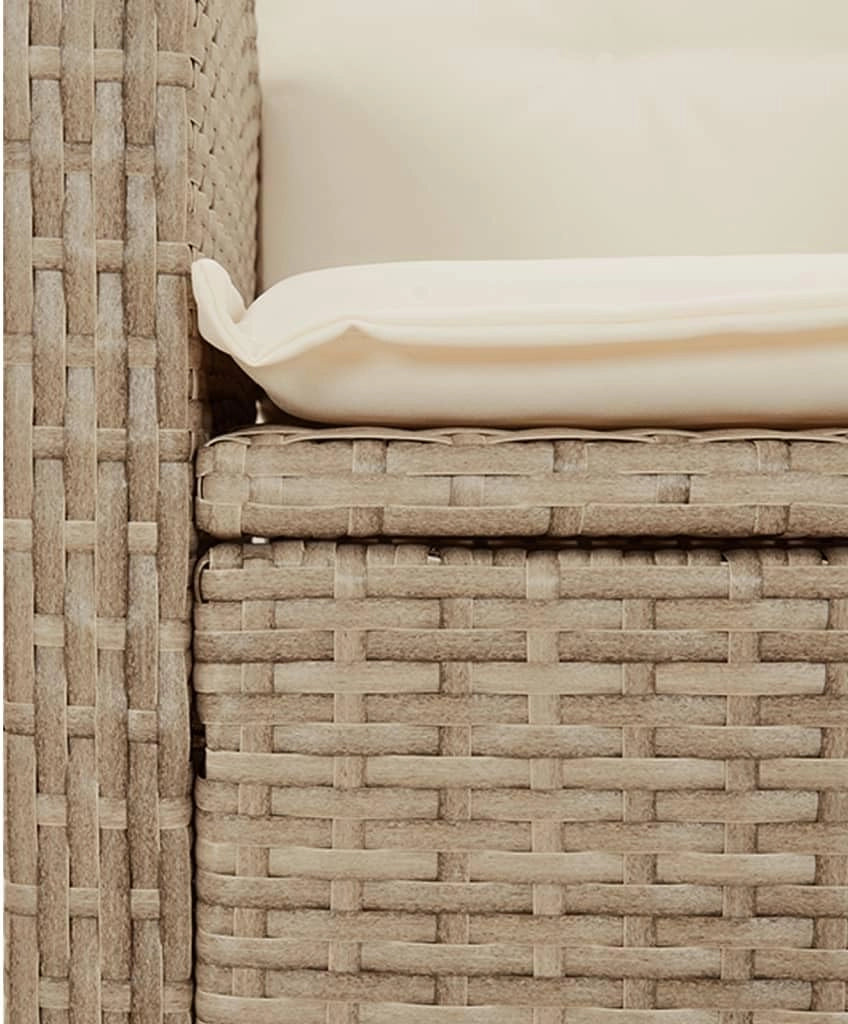 Set da Pranzo da Giardino 7 pz con Cuscini Beige in Polyrattan,Set da Pranzo Esterni,Set Pranzo da Giardino,Set da Pranzo su Patio-3212713