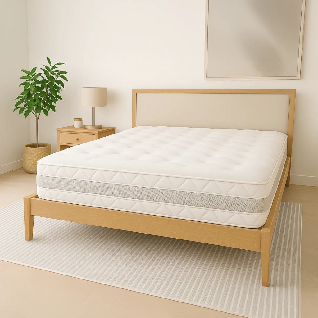 Materasso 130x190 Una Piazza e Mezza ergonomico e traspirante 20 cm | Comfort naturale e design scandi ad alta rigidità | The White Stone