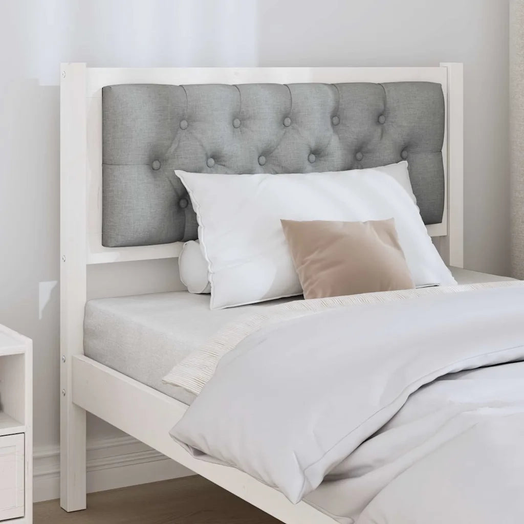 Testiera Bianco e grigio chiaro 90 cm Legno di pino massello 879033