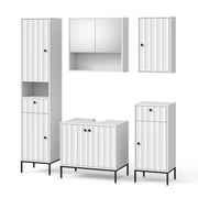 Vicco Set di mobili da bagno Ondulazione bianca 5 parti