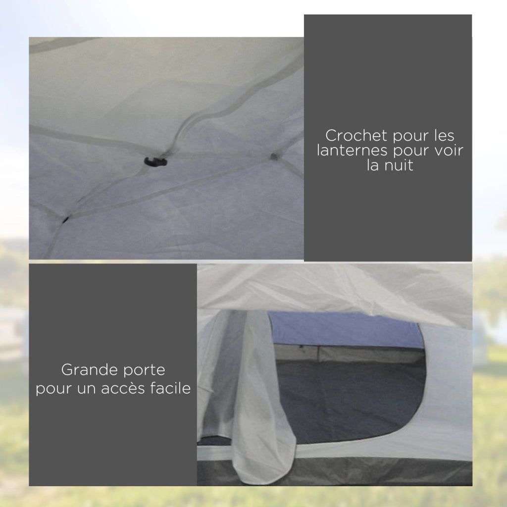 Tenda da campeggio 3/4 persone ¨C zephmum ¨C 320x240x130 cm blu scuro grigio chiaro