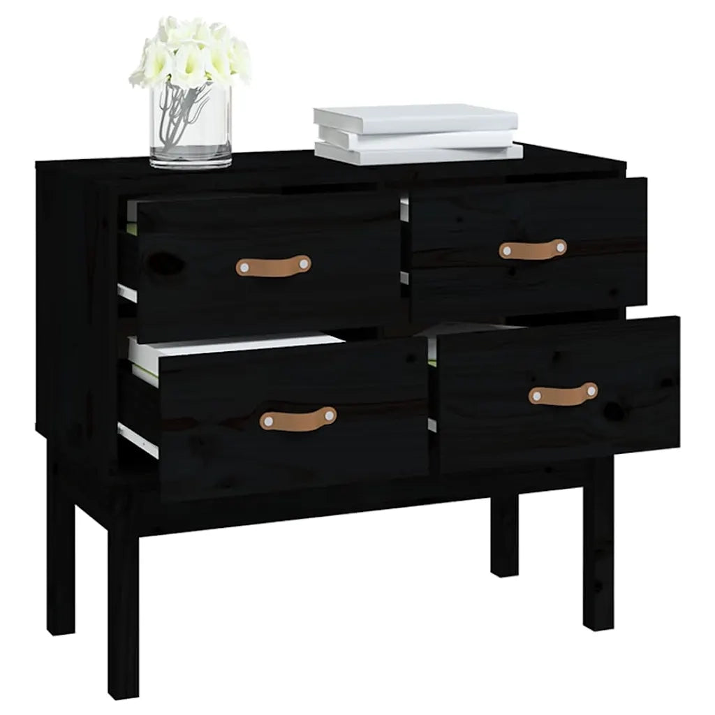 Mobile Consolle | Tavolo d'Ingresso Nera 90x40x78 cm in Legno Massello di Pino