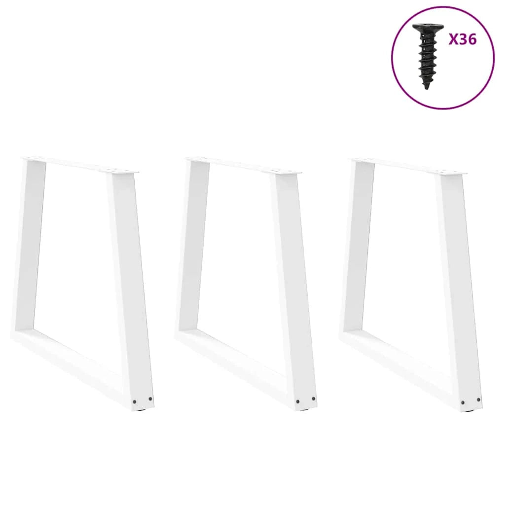 Set di 3 gambe per tavolo da pranzo a forma di V 80 x 72-73,3 cm robuste ed eleganti stile moderno acciaio bianco 02_0056877