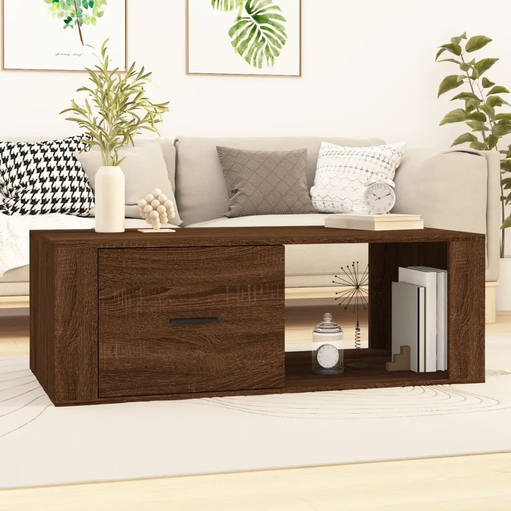 Tavolino Salotto Rovere Marrone 100x50,5x35cm Legno Multistrato 816543