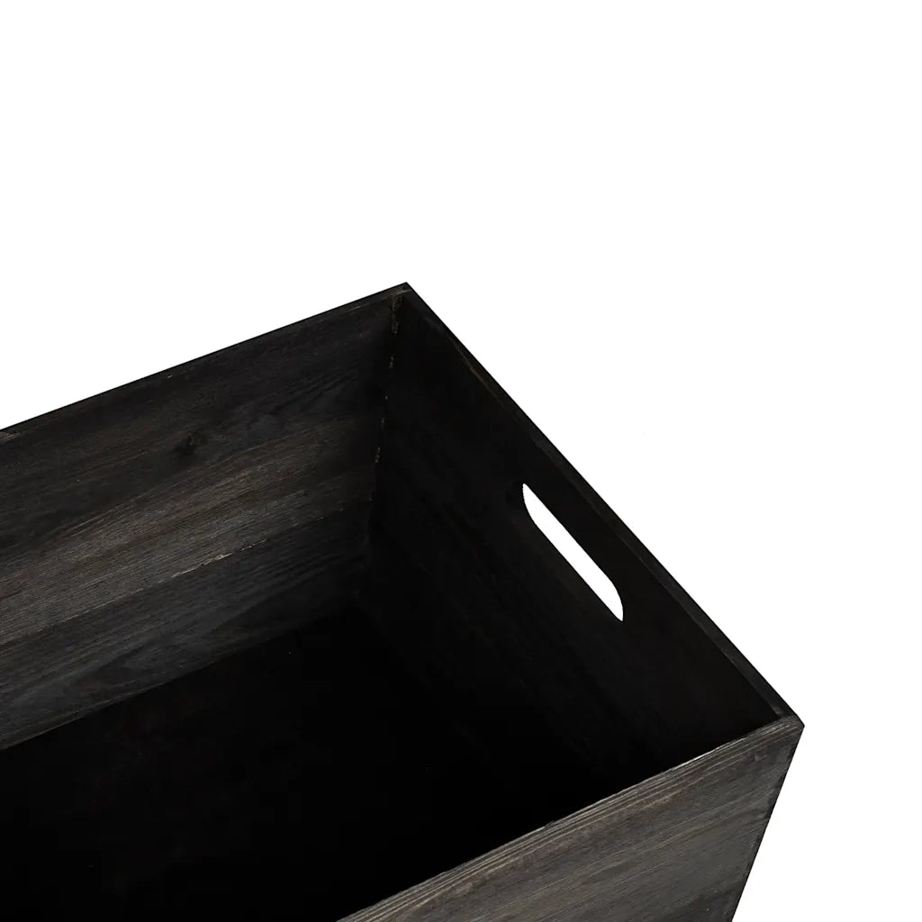 Scatola in Legno con Manici Nera 40x30x23 cm in Legno di Pino 4017400
