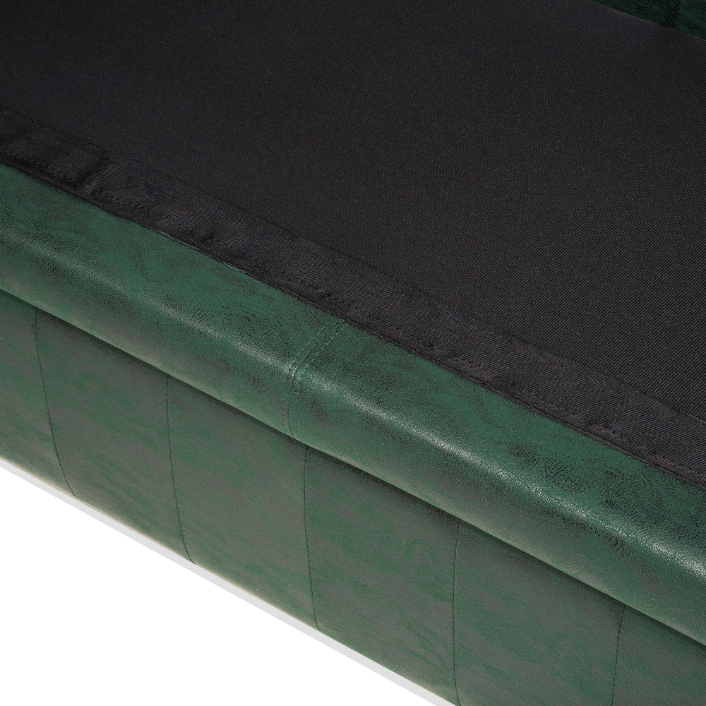 Divano Chesterfield Rivestimento in ecopelle verde Gambe in legno scuro 3 posti contemporaneo