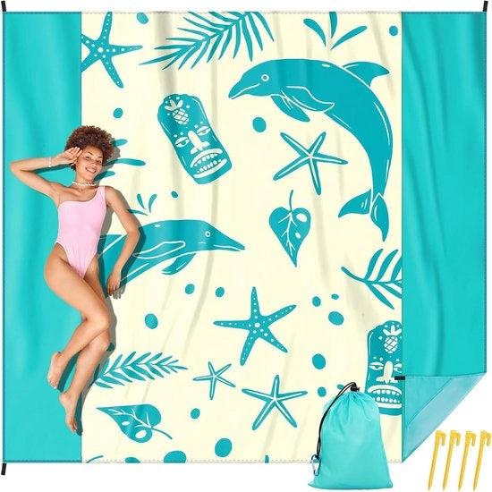 Pavillon da picnic 280 x 300 cm impermeabile - nylon pieghevole - per 8-10 persone - leggero e compatto - vacanza in spiaggia & viaggi