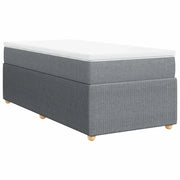 Letto singolo | Letto per adulti | Giroletto a Molle con Materasso Grigio Chiaro 90x200 cm Tessuto