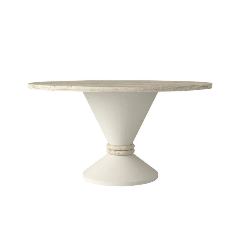 Tavolino da salotto Lepper con piano travertino e base cashmere