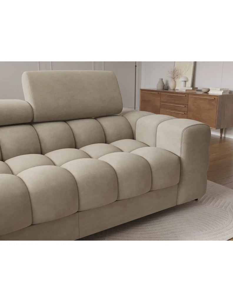 Divano angolare sinistro convertibile Beige design elegante 285x99x181cm FILTRO