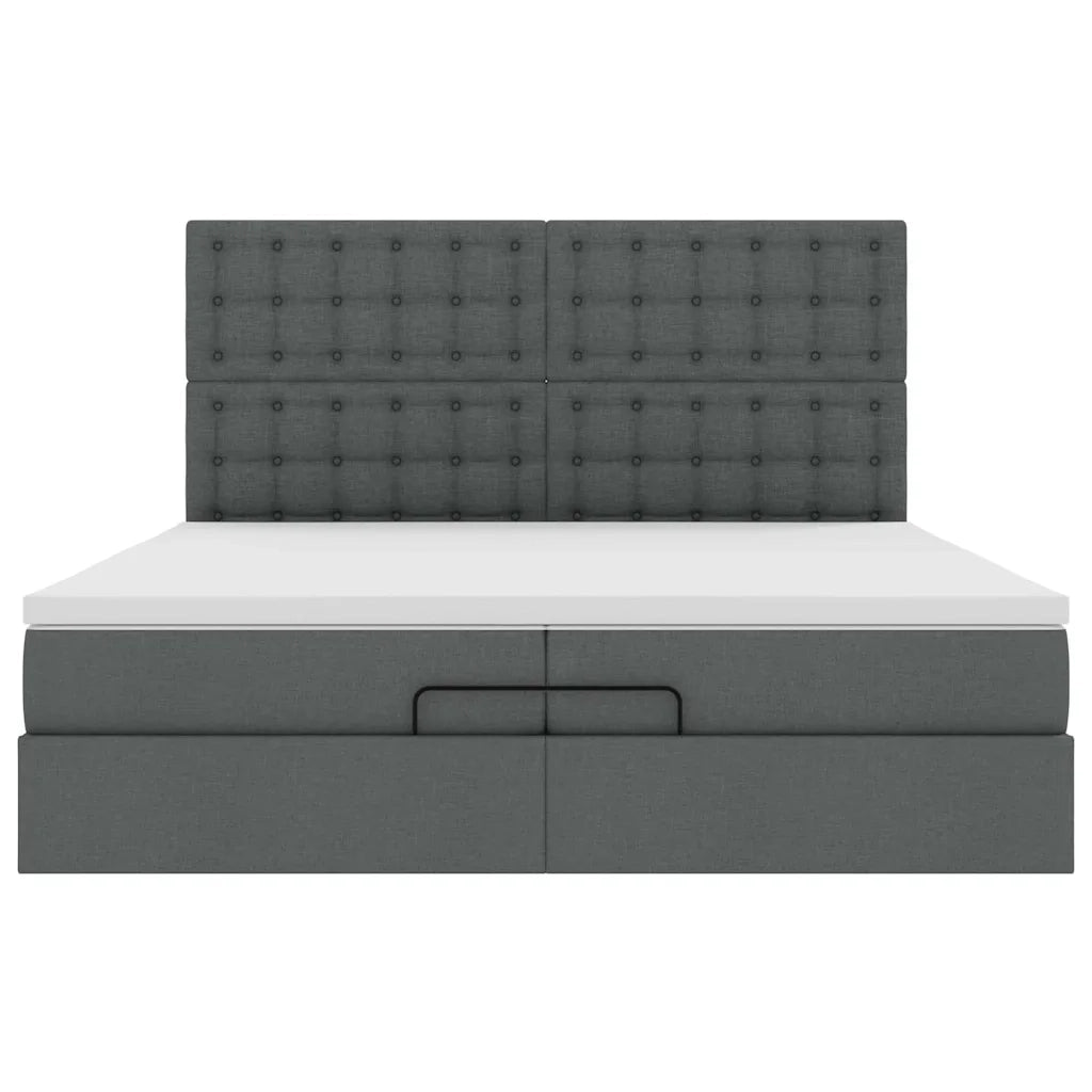 Struttura Letto Pouf con Materassi 200x200 cm in Tessuto 3314198