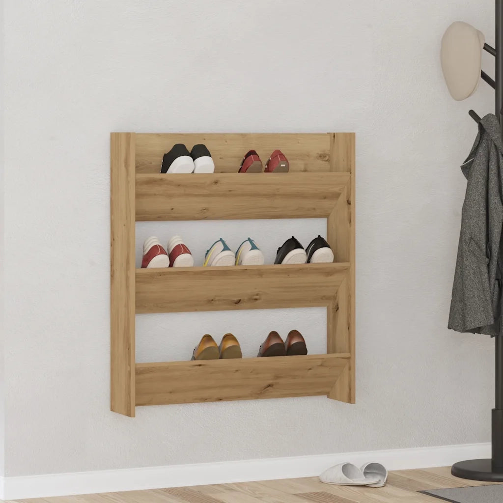 vidaXL Scarpiera a Muro Rovere Artigianale 80x18x90 cm in Truciolato