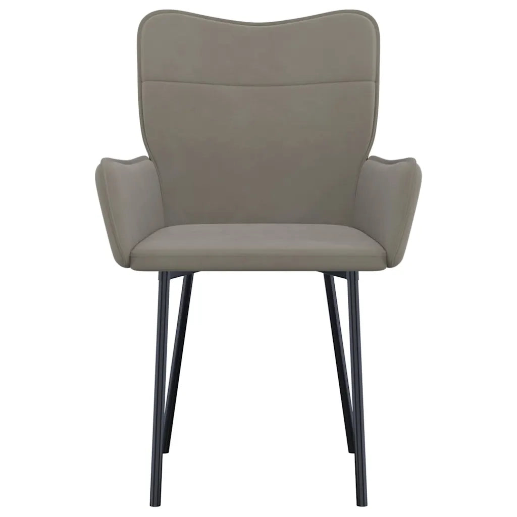 Sedie da Pranzo 2 pz Grigio Chiaro in Velluto cod mxl 12405