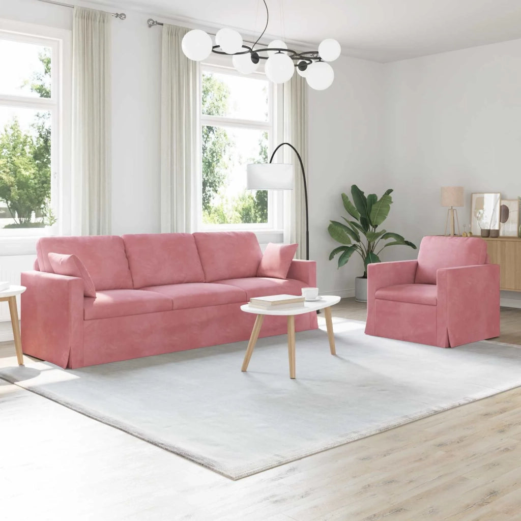 Set di divani 2 pcs Rosa 228 x 78 x 80 cm Velluto 3407629