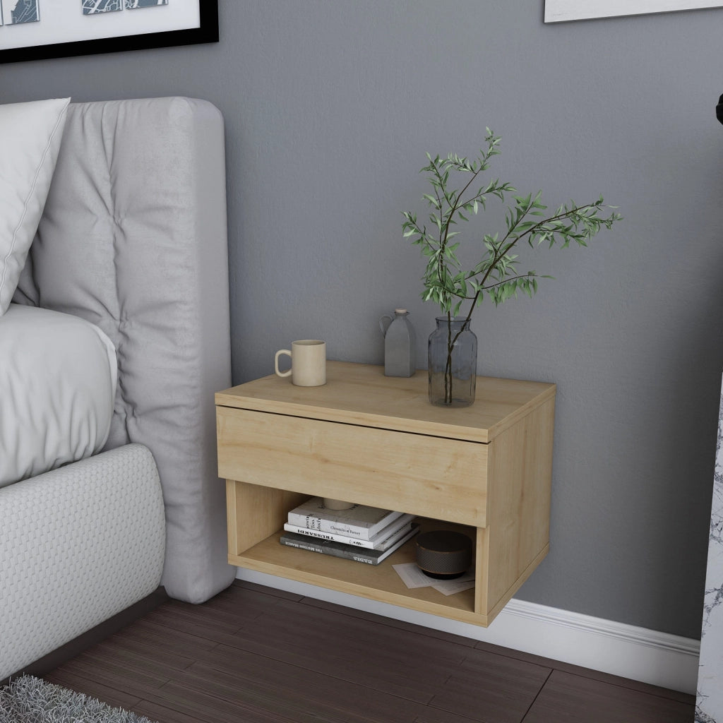 Comodino in legno "Jamot" - 45 x 29 x 32 cm - Beige