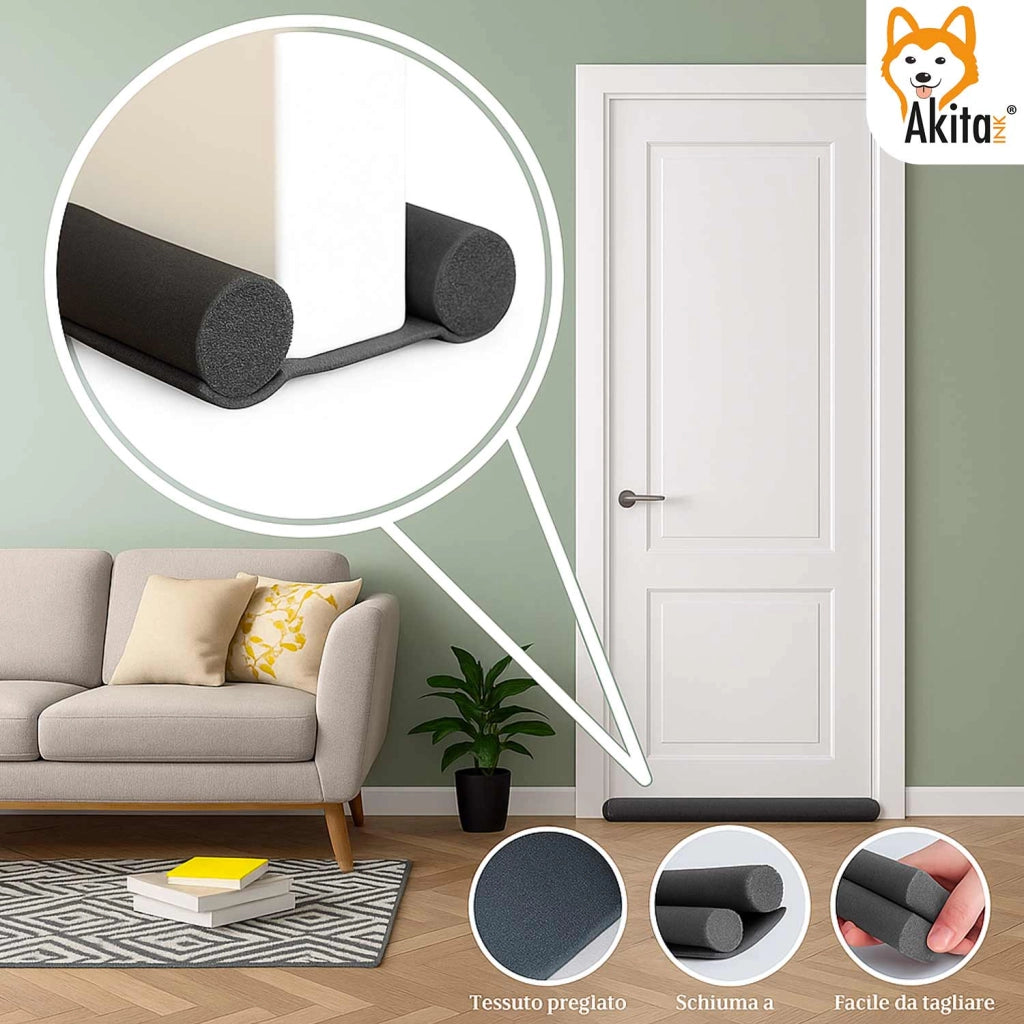 Akitaink Paraspifferi Sottoporta 95cm Set 2 Pezzi Isolanti