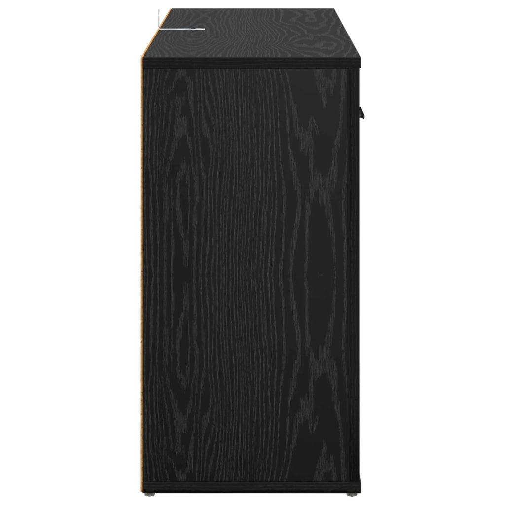 Credenza Rovere Nero 100 x 30 x 59,5 cm Legno multistrato 881149