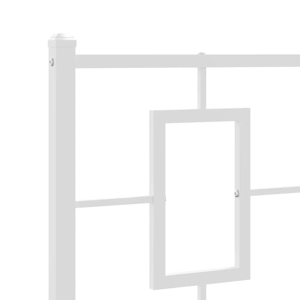 Giroletto con Testiera e Pediera Metallo Bianco 90x200 cm 374301