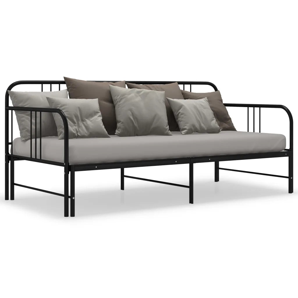 Telaio Divano letto | Sof¨¤ letto | Letto singolo Estraibile Nero in Metallo 90x200 cm