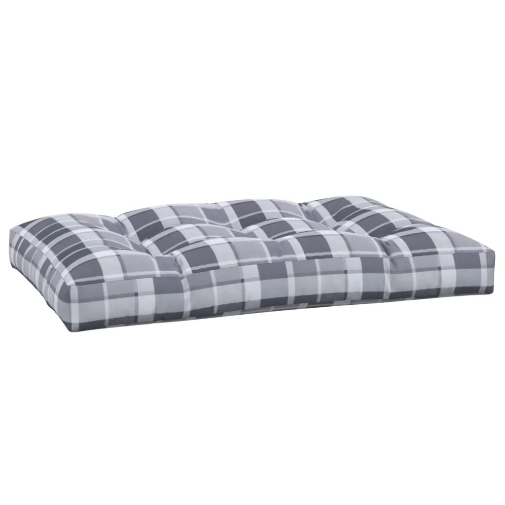 Cuscino per Pallet a Quadri Grigi 120x80x12 cm in Tessuto 360527