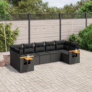 Set Divani da Giardino con Cuscini 7pz Nero Polyrattan 3259507