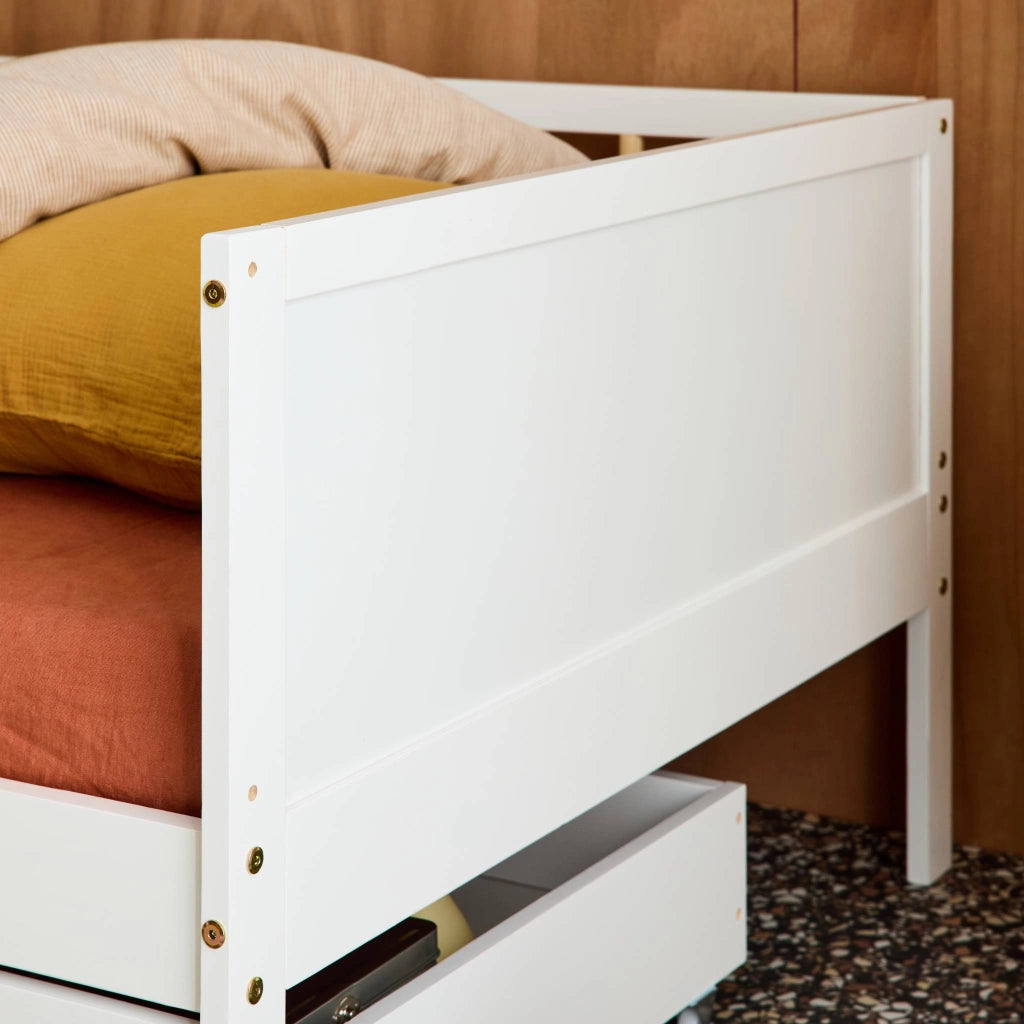 Letto bambino 90cm pino naturale rete a doghe inclusa, bianco