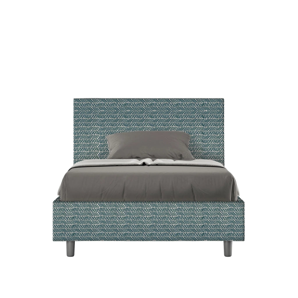 Letto 1 Piazza e Mezzo 120x210 cm con Rete e Contenitore Adele Aragona 8 Blu