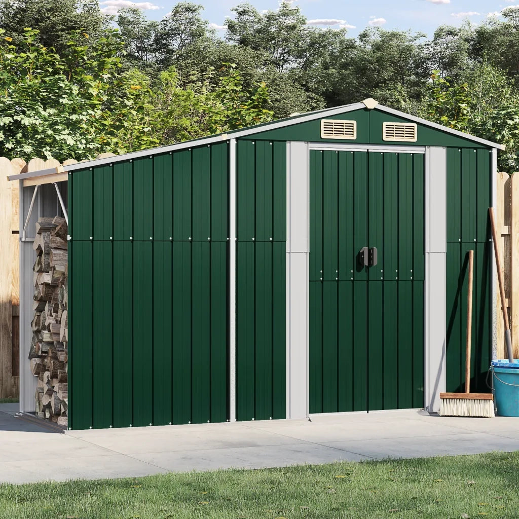 Capanno da Giardino Verde 277x93x179 cm in Acciaio Zincato CFW9595884