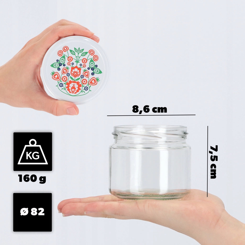 KADAX Sonka vasetti 330ml 50pz 82mm + coperchio "Folklore"