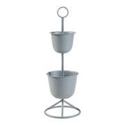 Portavasi da esterno 77 x 26 cm 2 vasi grigi 03_0010327
