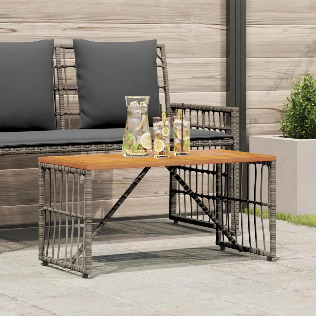 Tavolo da Esterno Grigio 80 x 40 x 40 cm Acciaio e Polyrattan 42025147