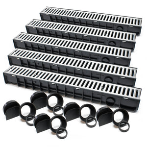 Canale di scolo 5x1m con griglia per scarico acqua 1,5t Canaletta di drenaggio