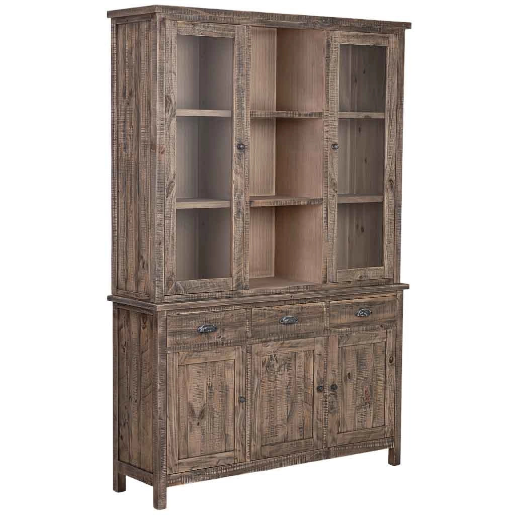 Vetrina in legno marrone 140x40x205h cm
