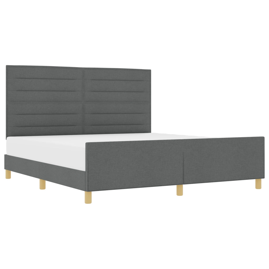 Letto Grigio Scuro 180x200 cm Tessuto