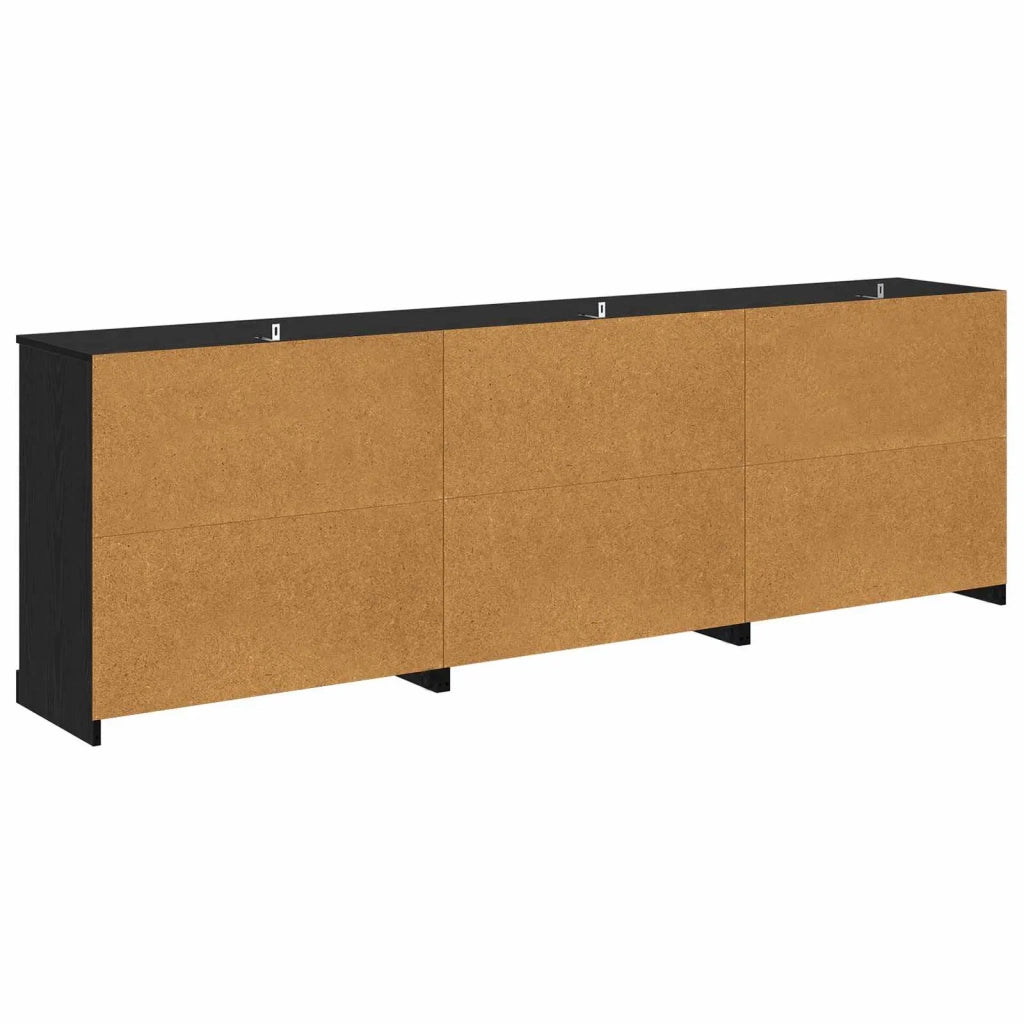 Sideboards con cassetto 3 pcs Rovere Nero 210 x 35,5 x 67,5 cm