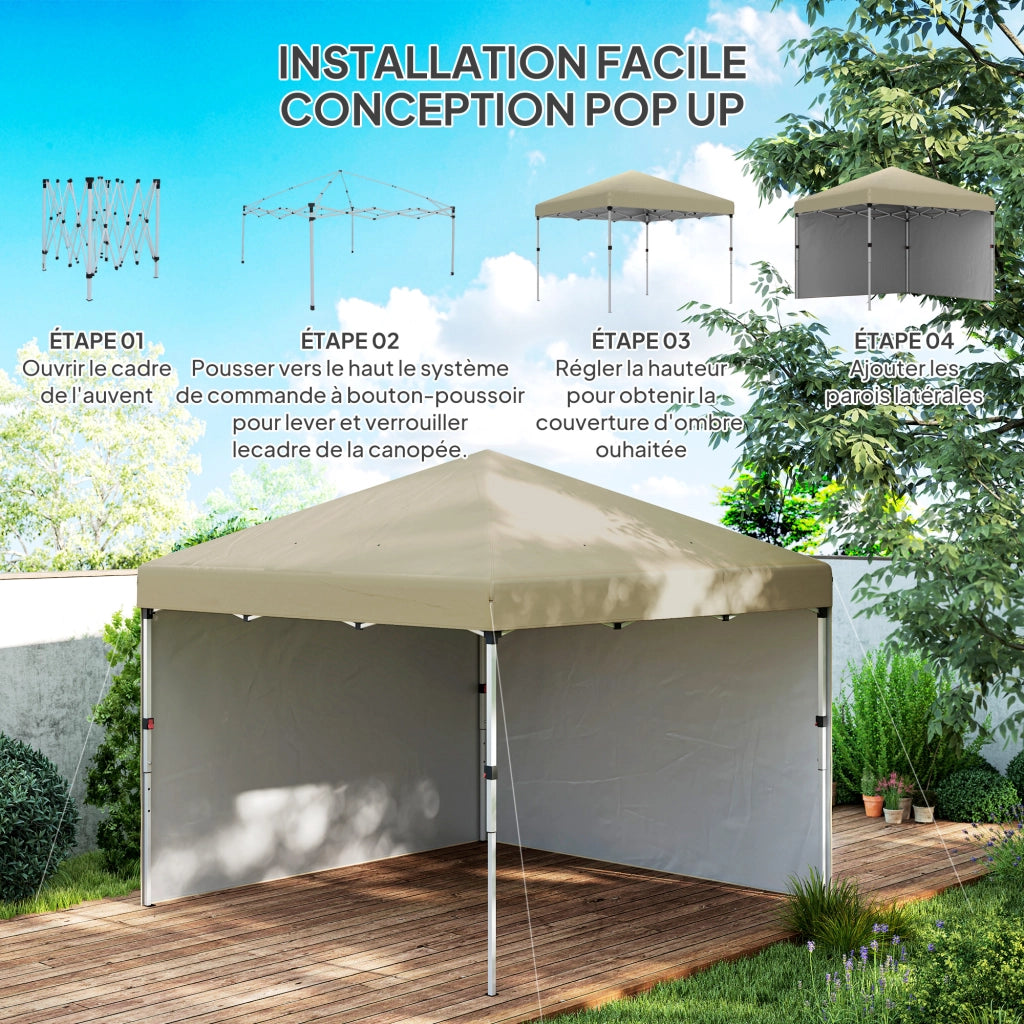Tenda da giardino pieghevole ¨C zephmum ¨C Grigio 3x3m