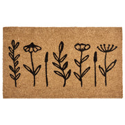 Zerbino in fibra di cocco naturale con fondo antiscivolo in PVC 45 x 75 cm Decorazione Motivo floreale