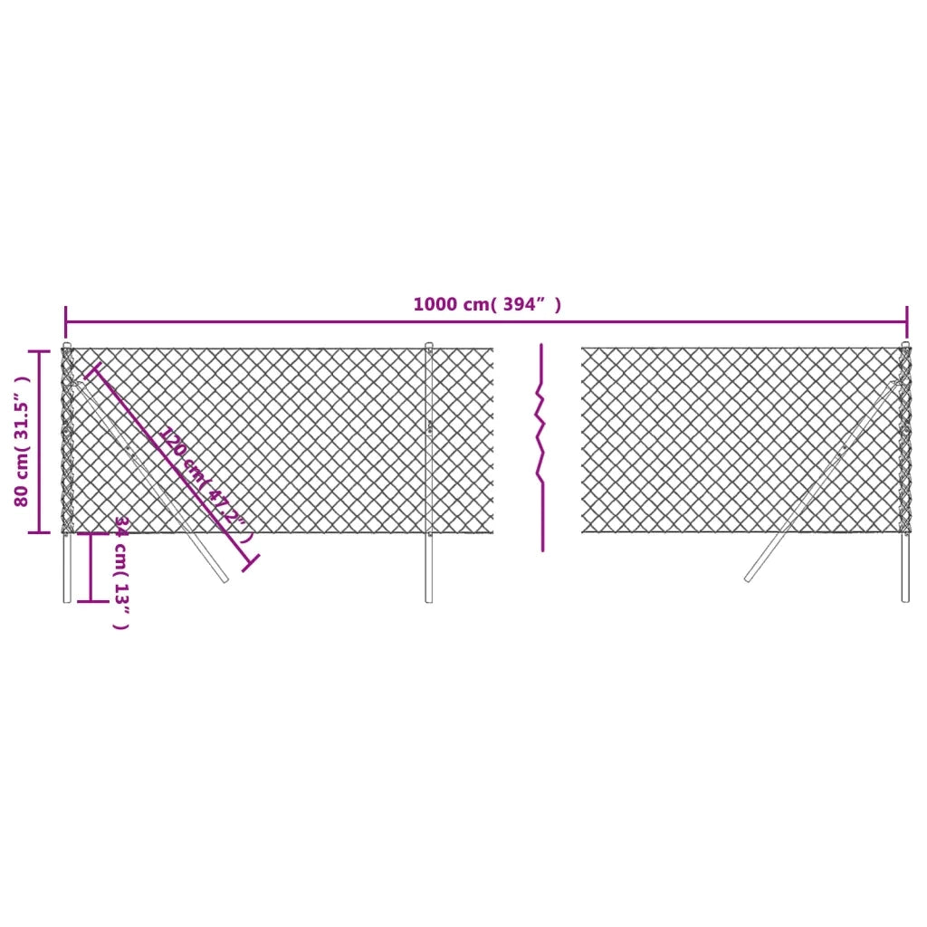 Recinzione a Rete Verde 0,8x10 m