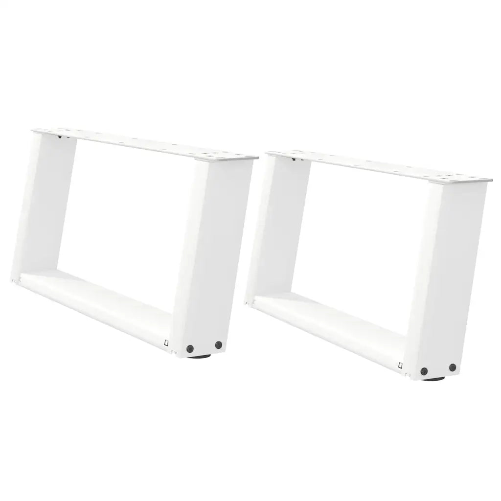 Gambe per Tavolino da CaffÃ¨ a Forma di U 2 pz Bianche 60x(30-31) cm Acciaio