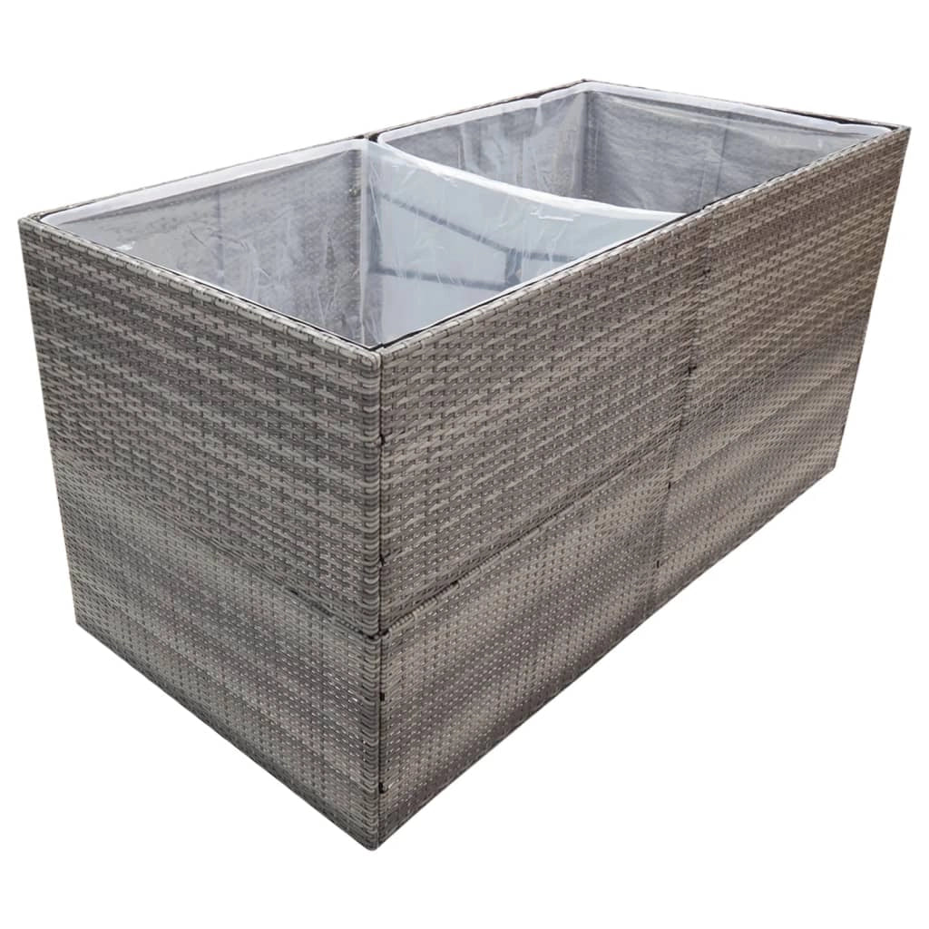 Vassoio per fioriera aiuola rialzata piante fiori terrazza giardino 157 x 80 x 80 cm Resina intrecciata grigia 02_0037452