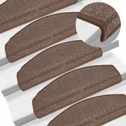 Tappetini per Scale 15 pz Marrone CaffÃ¨ 65x24x4 cm