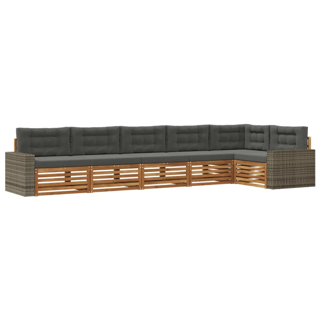 Set di divani da esterno 6 pcs Naturale e Antracite