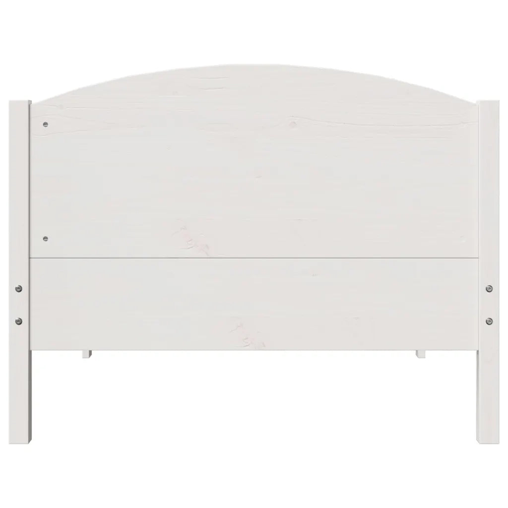 Giroletto senza Materasso Bianco 100x200 cm Legno Massello Pino 3306982