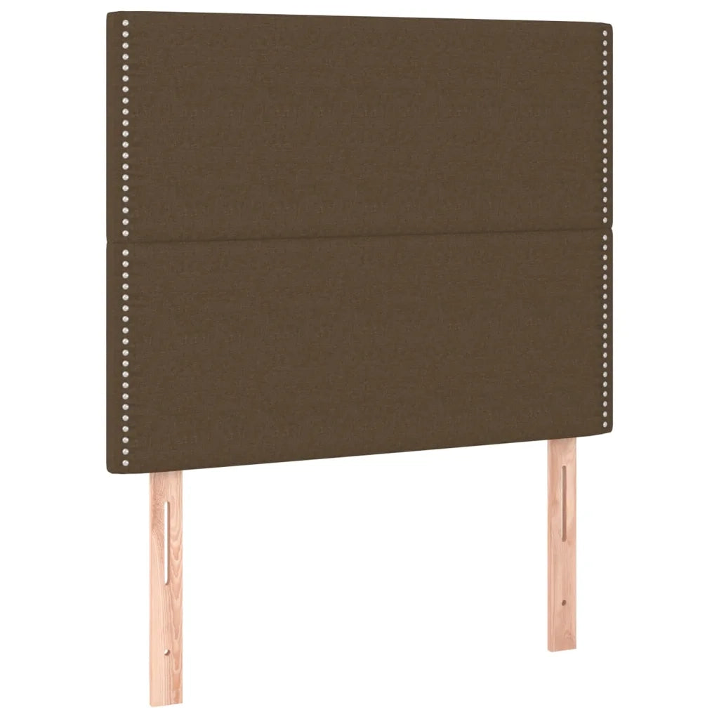 Letto a Molle Materasso e LED Marrone Scuro 100x200 cm Tessuto 3135336