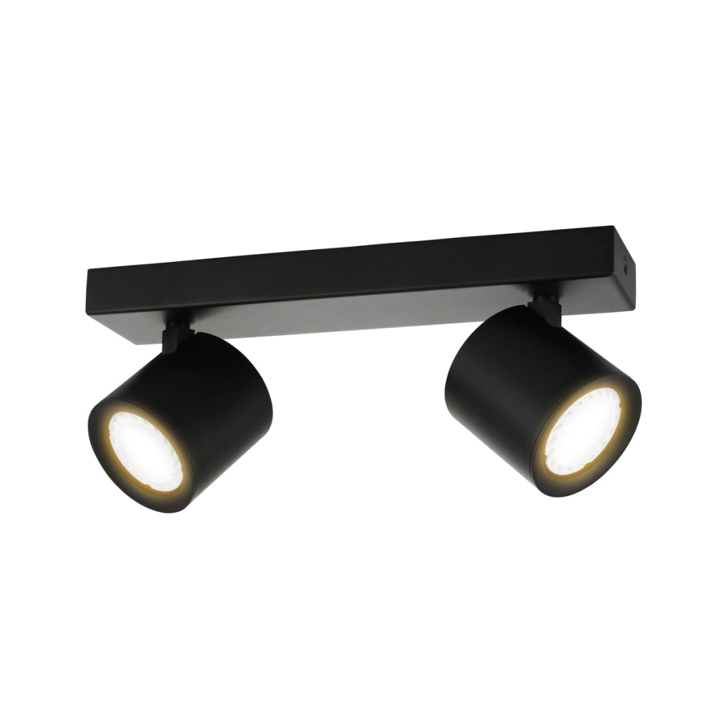 Faretto soffitto Karlota nero doppio 2xGU10 Italux