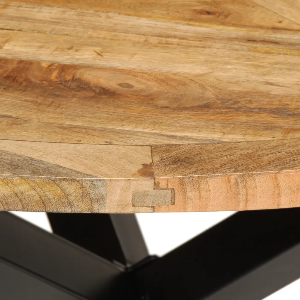 Tavolo da Pranzo Ø110x75 cm in Legno Grezzo Massello di Mango 358882