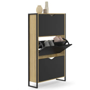 IDMarket - Mueble zapatero de diseño industrial de 3 puertas BOSTON